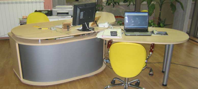 Office desk of chipboard