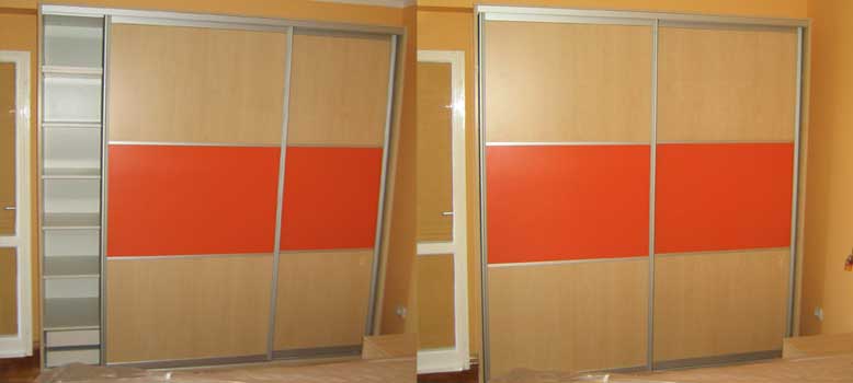 Sliding closet, a combination of MDF and chipboard
